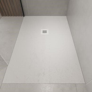 1200x900mm Rectangular Anti-Slip 27mm Slimline White Stone Resin Shower Tray – Sileti
