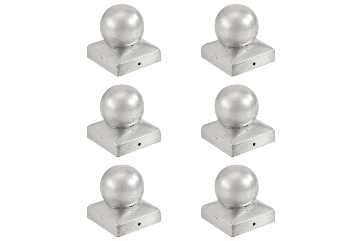 Vidaxl 145497 Post Caps 6 Pcs Globe Final Galvanised Metal 71x71 Mm