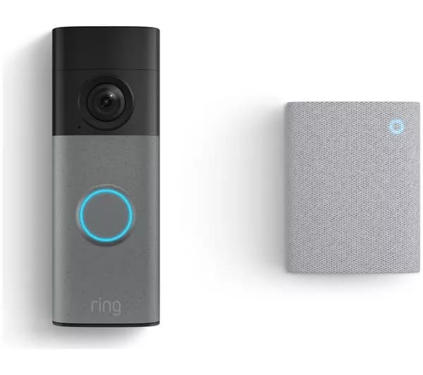 RING Battery Retinal 2K Video Doorbell (Newest Gen) & Chime - Speckled Grey