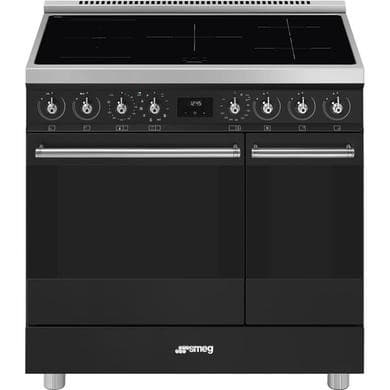 Smeg Symphony 90cm Electric Induction Range Cooker - Black