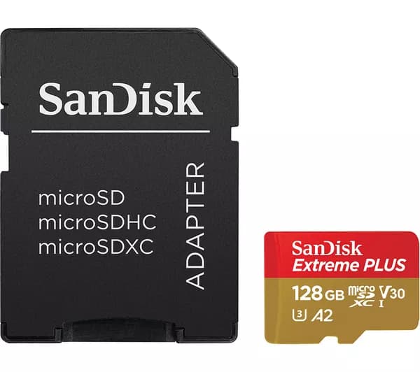SANDISK Extreme Plus Class 10 microSDXC Memory Card - 128 GB