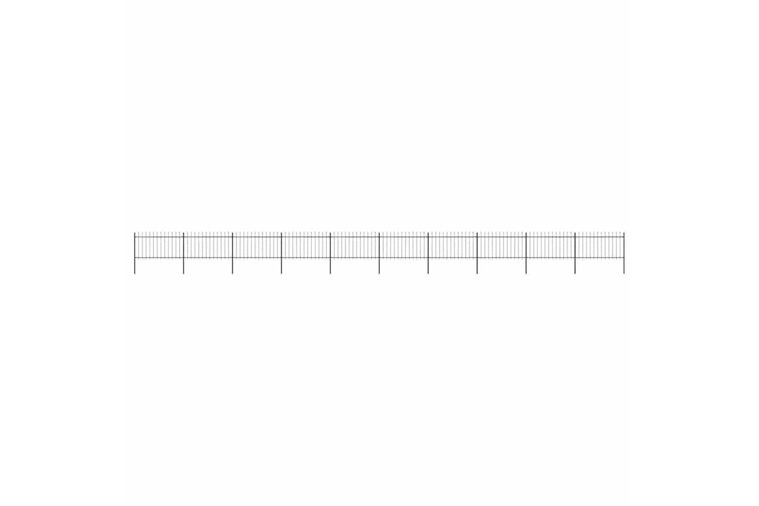 Vidaxl 277620 Garden Fence With Spear Top Steel 17x1 M Black