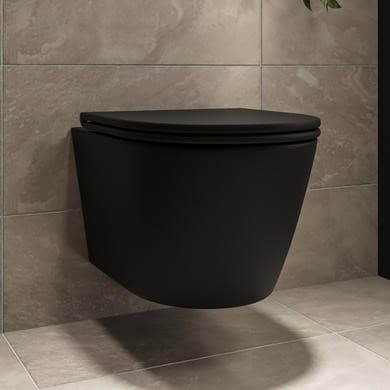 Newport Matt Black Wall Hung Rimless Toilet
