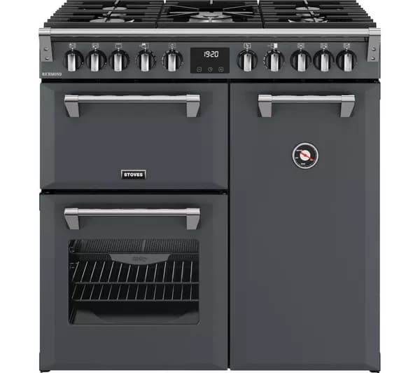 STOVES Richmond 90DF 90 cm Dual Fuel Range Cooker - Anthracite & Chrome