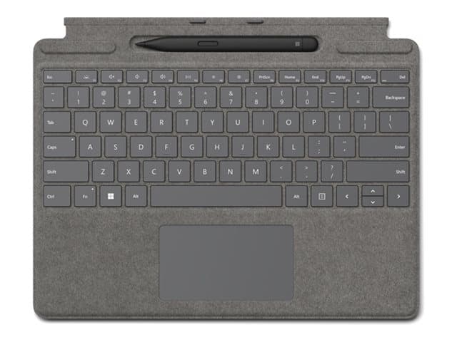 MICROSOFT - Surface Pro Signature Keyboard - keyboard - with accelerometer, trackpad, Surface Slim Pen 2 storage and charging tray - QWERTY - UK - platinum - with Slim Pen 2 Input Device