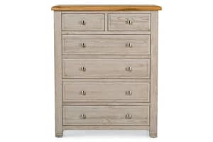 Lancaster Chest Of Drawer | 2+4 Drawer | Aged Grey/Oak