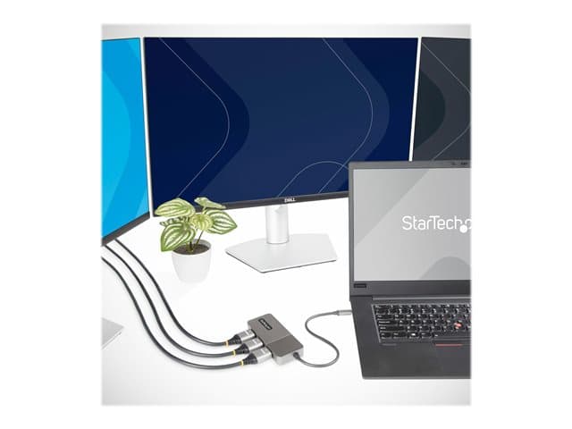STARTECH.COM - Startech 3-Port USB-C MST Hub, USB Type-C to 3x HDMI Multi-Monitor Adapter for Laptop, Triple HDMI up to 4K 60Hz w/ DP 1.4 Alt Mode and DSC, HDR, 1ft (30cm) Cable, USB Bus-Powered - Multi-Stream Transport Hub (MST14CD123HD)