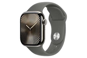 Apple Watch Series 10 GPS + Cellular | 42mm | Natural Titanium Case with Stone Grey Sport Band S/M