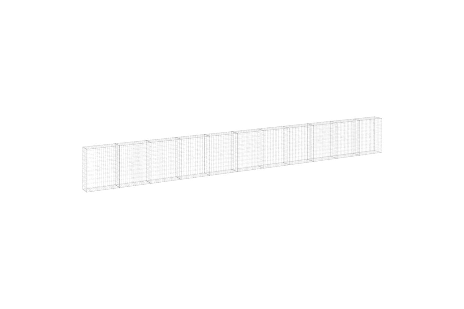 vidaXL 147817 Gabion Wall With Covers Galvanised Steel 900x30x100cm