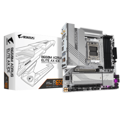 Gigabyte B650M AORUS ELITE AX ICE AMD AM5 DDR5 Micro ATX Wi-Fi Motherboard