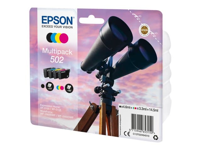 EPSON - 502 Multipack - 4-pack - black, yellow, cyan, magenta - original - ink cartridge