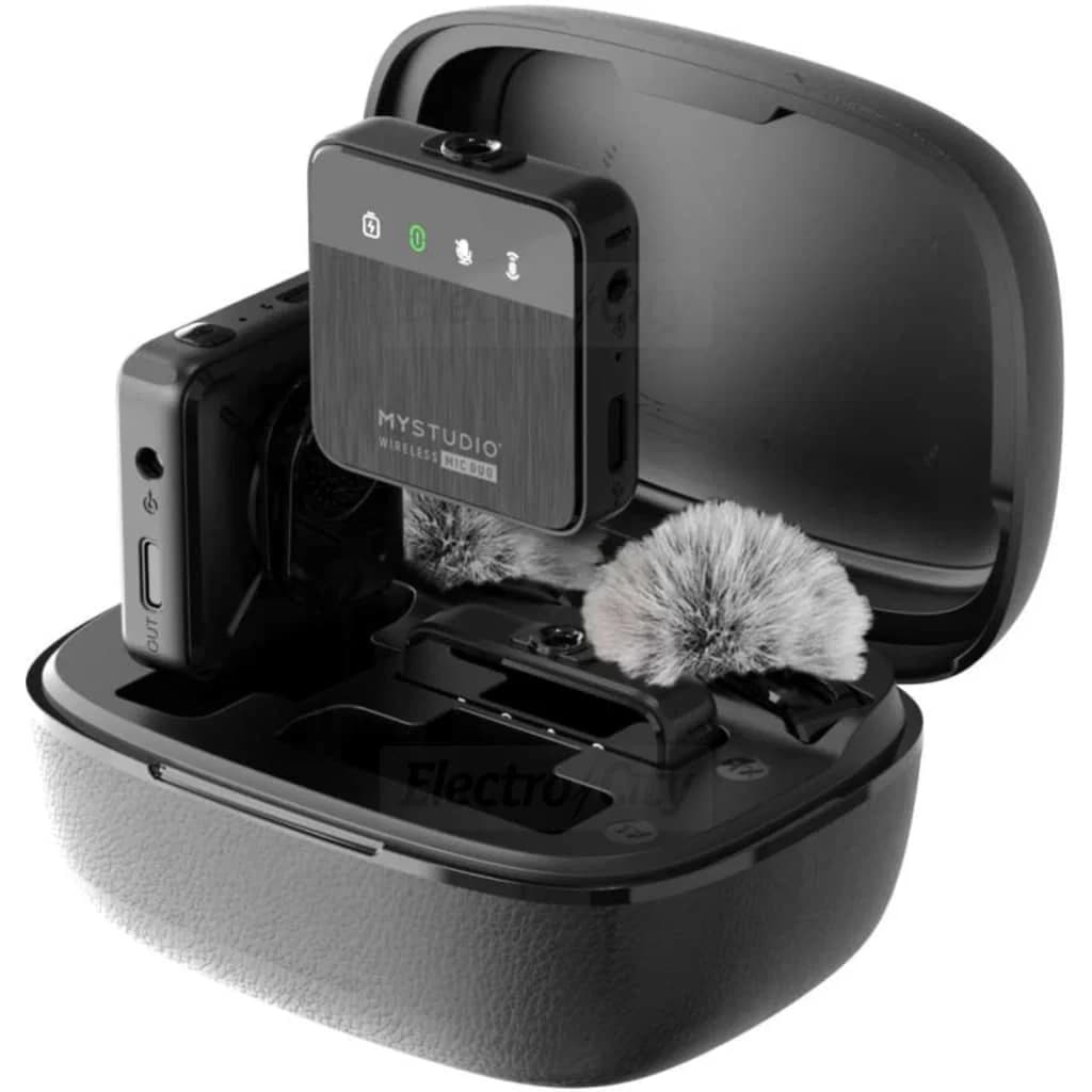 Easypix MyStudio MIC DUO Wireless Lavalier Microphone System with Charging Case
