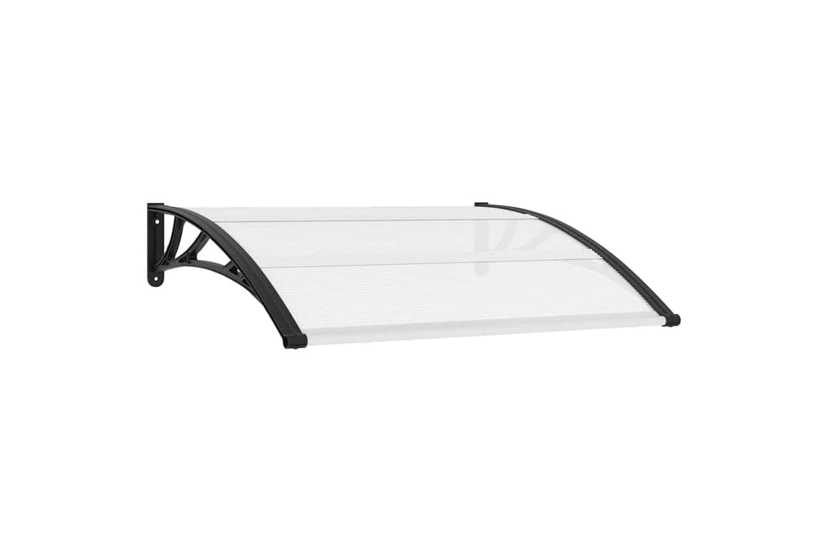 vidaXL 144813 Door Canopy Black And Transparent 120x80cm Pc