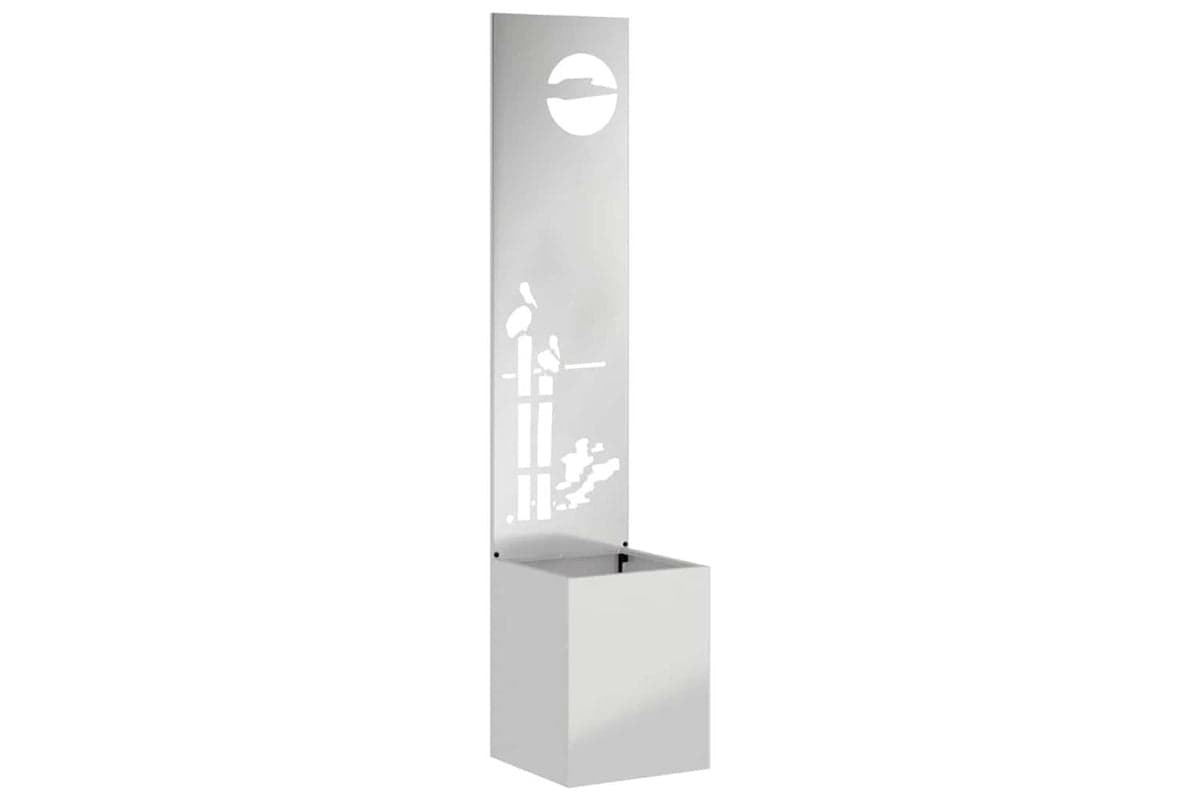 Garden Privacy Screen Silver 32 X 140 Cm Galvanised Steel