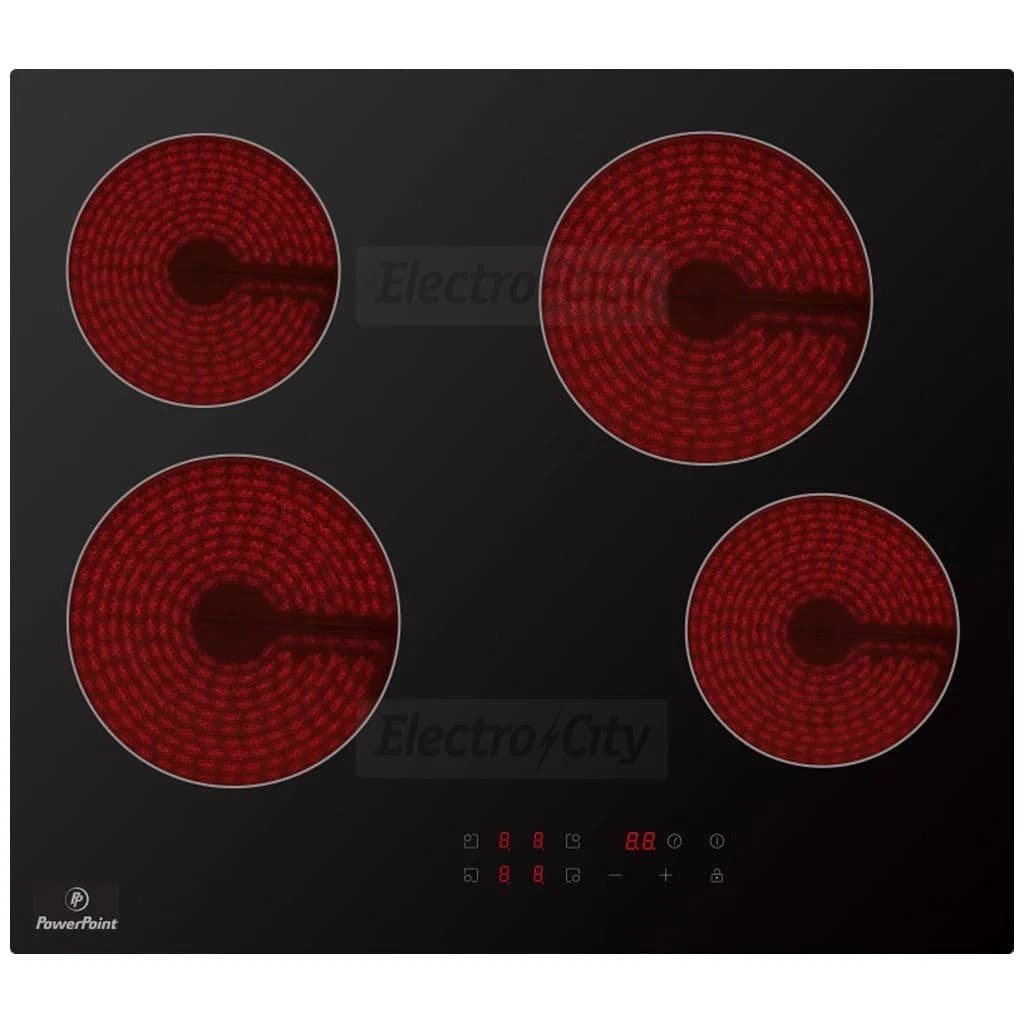 PowerPoint 60cm 4 Zone Ceramic Hob | Black