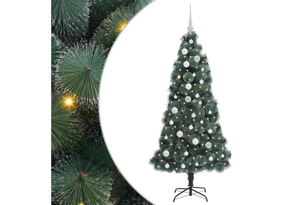 Vidaxl Artificial Pre-lit Christmas Tree With Ball Set Green 150 Cm