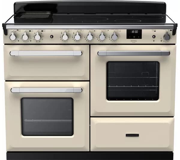 RANGEMASTER Estel Deluxe ESDLO110EIPPCR/CM1 110 cm Electric Induction Range Cooker - Cream & Chrome