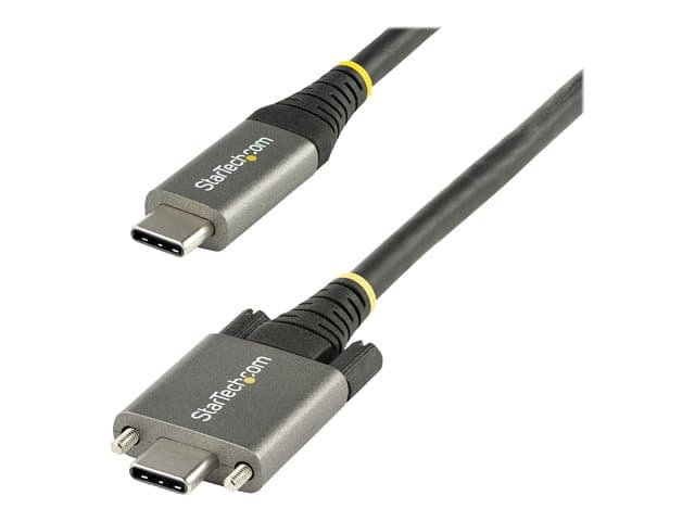 STARTECH.COM - StarTech 20" 50cm Side Screw Locking USB C Cable 10Gbps, USB 3.1/3.2 Gen 2 Type-C Cable, 100W (5A) Power Delivery Charging, DP Alt Mode, Dual Screw Lock, USB-C to C Cord, Charge/Sync - Thunderbolt 3 Compatible - USB-C cable - USB-C to USB-C - 50 cm