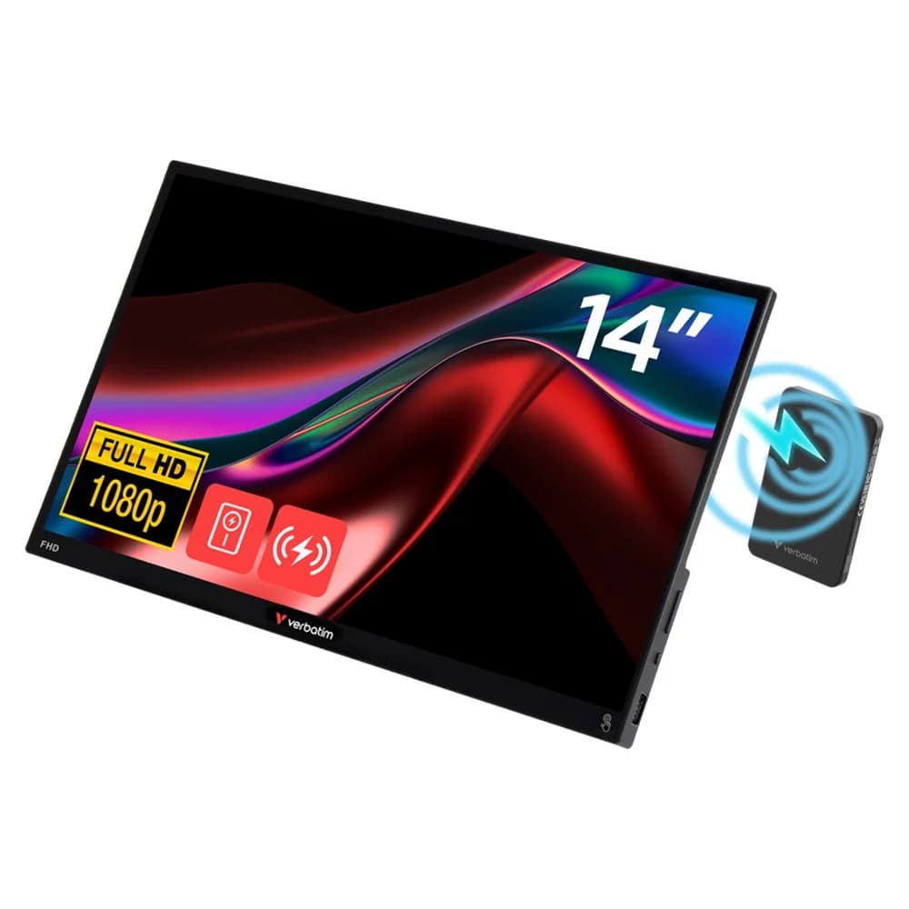 Verbatim Light Series 14" Full HD Wireless Portable Touchscreen Monitor - Black | 32088