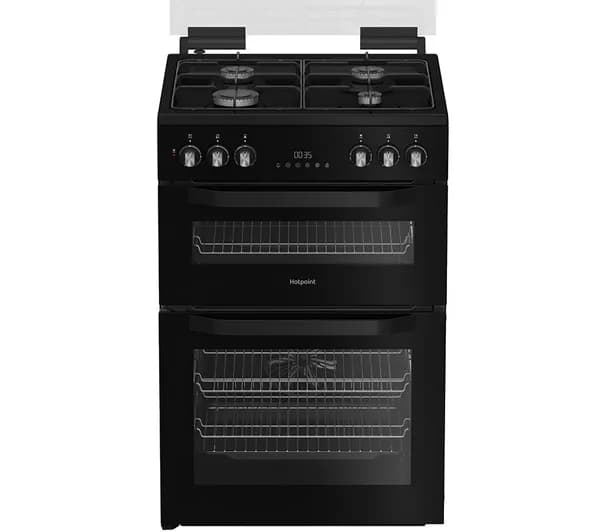 HOTPOINT Multiflow HDD6GDC2B1 60 cm Dual Fuel Cooker - Black
