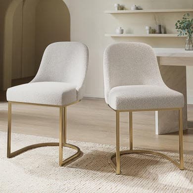 Beige and Gold - Upholstered Dining Chairs - Callie