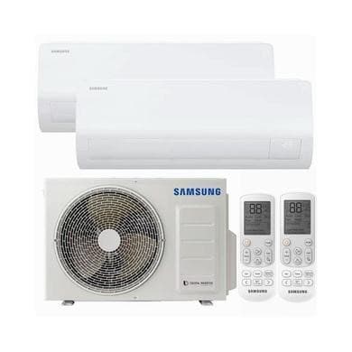 Samsung Luzon A+++ Smart Multi-Split 9000 + 12000 BTU Wall Mounted Air Conditioner with Heat Pump and Full Installation Included