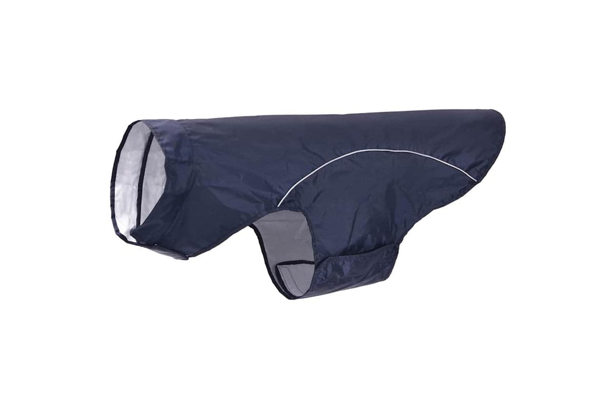 Dog Raincoat With Reflective Strips Polyester Navy Blue 4xl