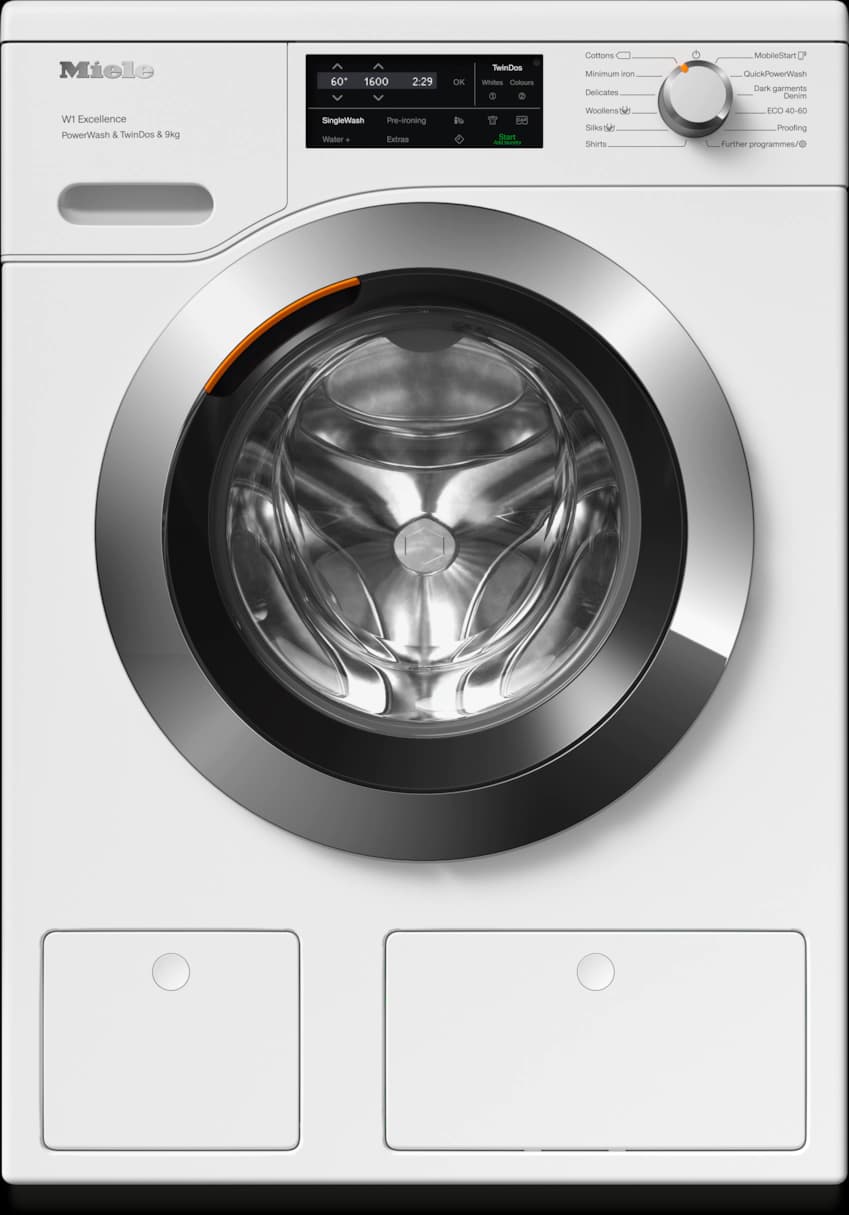 Miele TwinDos 9KG 1600 Spin Washing Machine - White | WEI865WCS