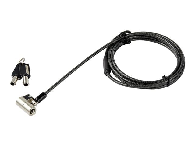 Startech 6.5' (2m) 3-in-1 Universal Laptop Cable Lock, Keyed Laptop/Desktop Security Cable Lock Compatible w/ K-Slot, Nano & Wedge Slot Computer, Anti