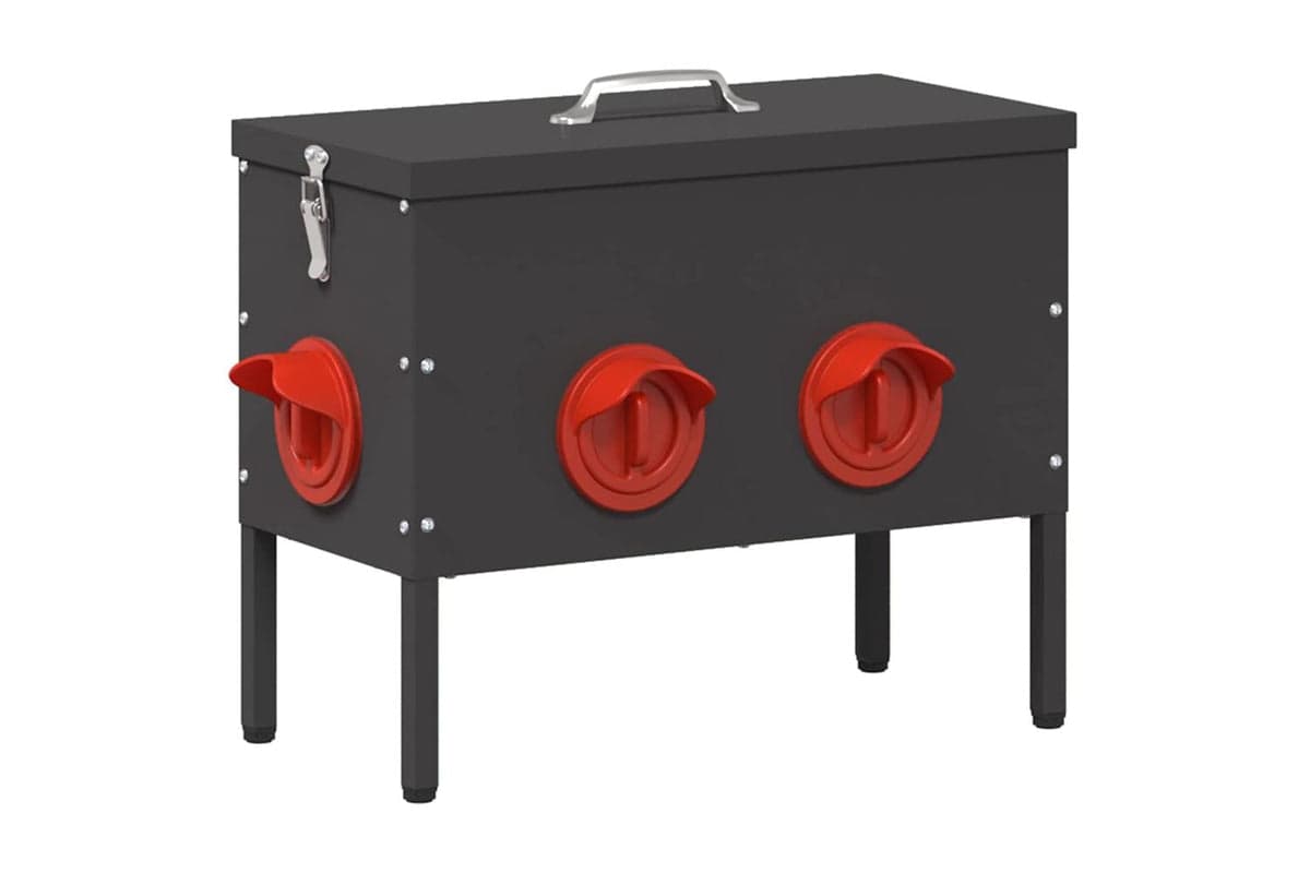 Vidaxl Chicken Feeder Black 415 X 205 X 33 Cm Cold-rolled Steel