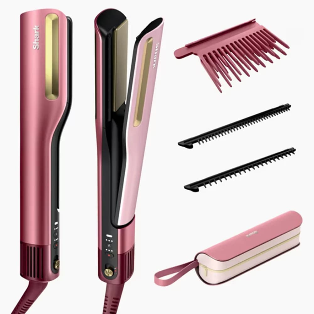 Shark SilkiPro Wet-To-Dry Ceramic Hair Straightener - Rose Petal | HT401UKPK