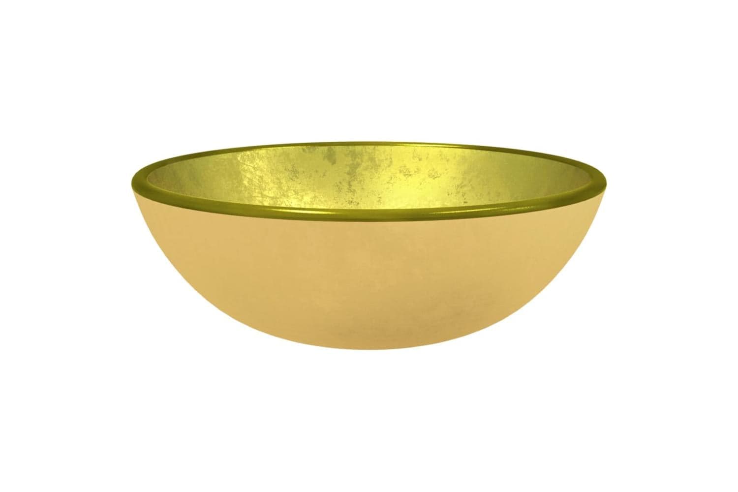 vidaXL 345258 Basin Tempered Glass 35x12cm Gold