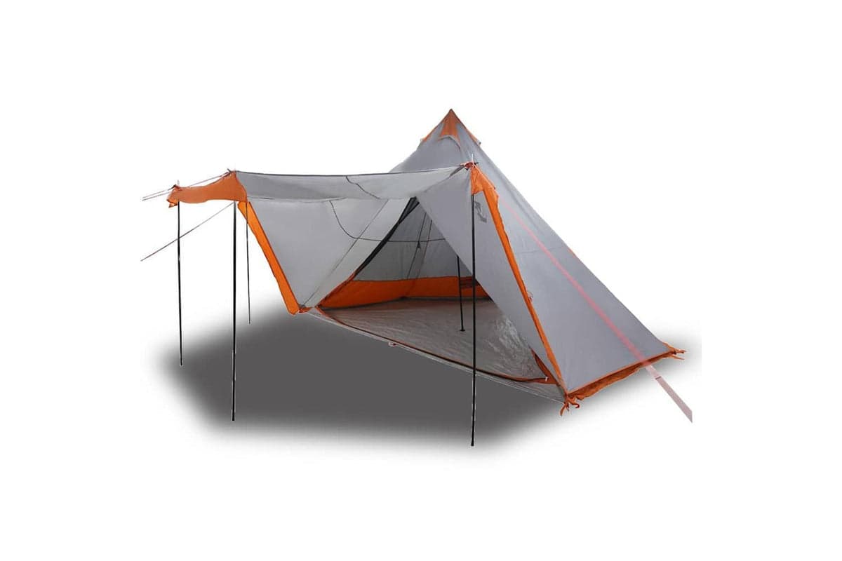 Vidaxl Family Tent Tipi 8-person Grey And Orange Waterproof