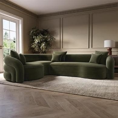 Zuri Left Hand Facing 4 Seater Curved Corner Sofa