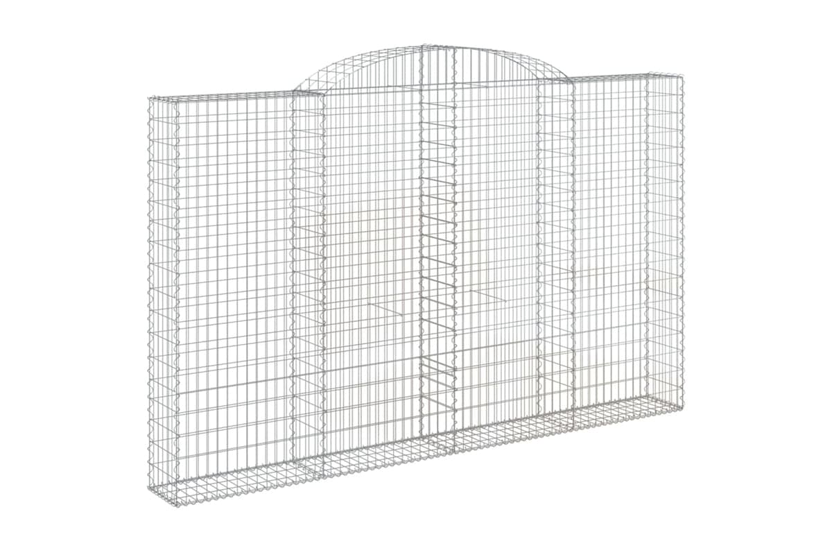 vidaXL 153509 Arched Gabion Basket 300x30x180/200cm Galvanised Iron