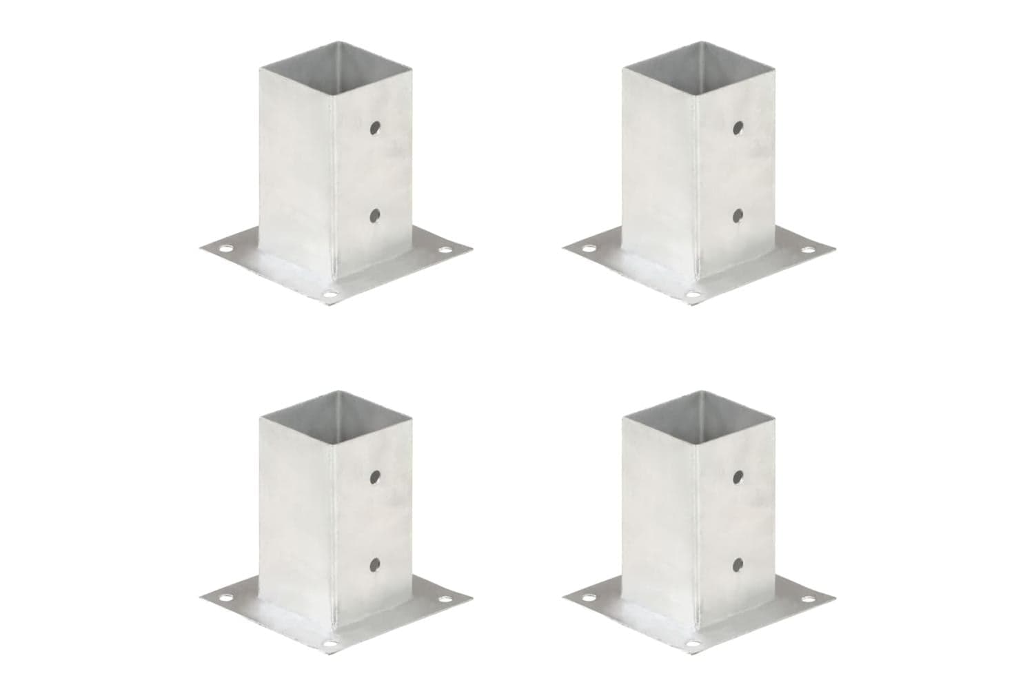vidaXL 145448 Post Anchors 4 Pcs Galvanised Metal 81mm