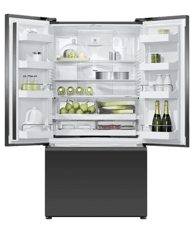 Fisher & Paykel 569L Series 7 French Door Refrigerator Freezer - Black Glass | RF540AZUB6