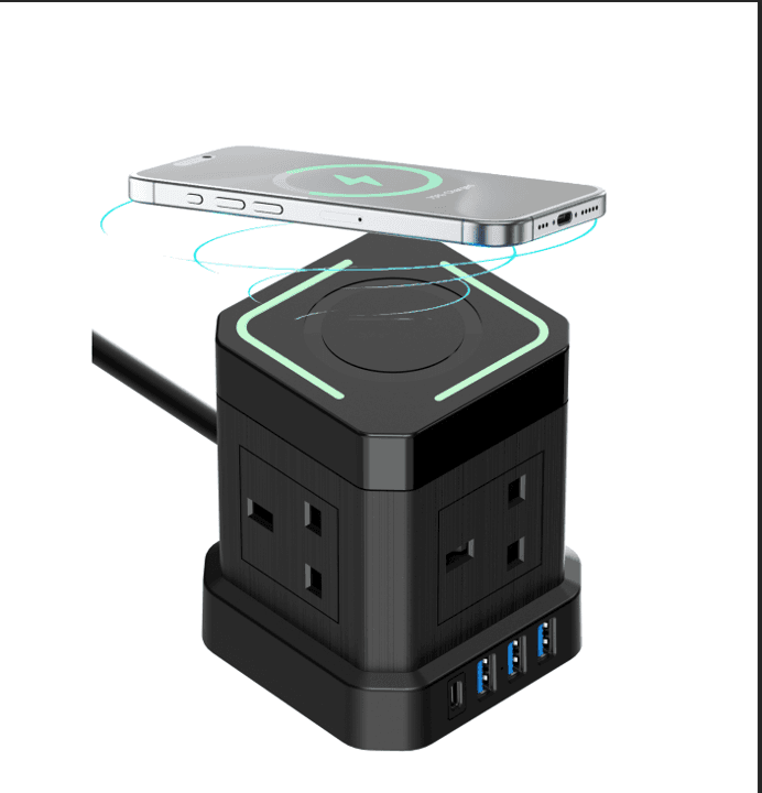 HOMELINE Desktop Power Tower With Wireless Charge...