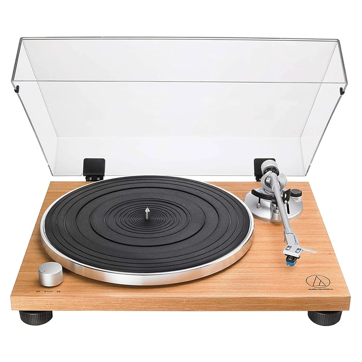 Audio-Technica AT-LPW30TK Fully Manual Belt-Drive Turntable, Teak | AT-LPW30TK