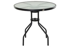Outsunny Outdoor Round Coffee Table | Black