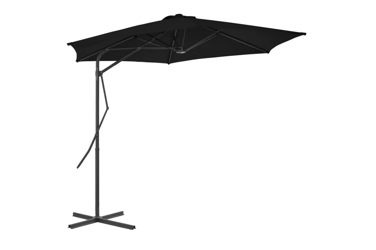 vidaXL 312520 Outdoor Parasol With Steel Pole Black 300x230cm