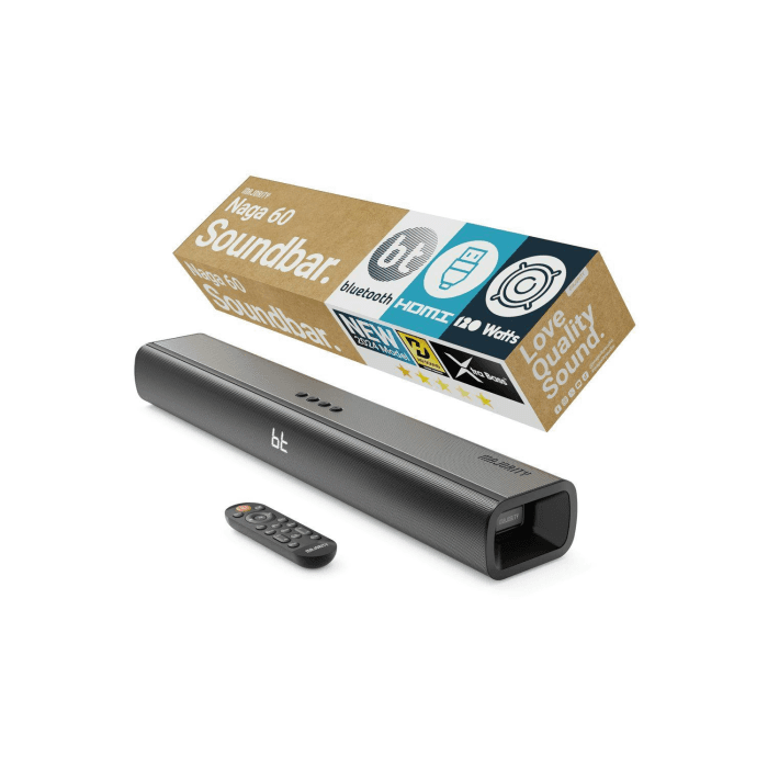 Majority Naga 60 1000003016, 2.1, 120W, Soundbar, Black