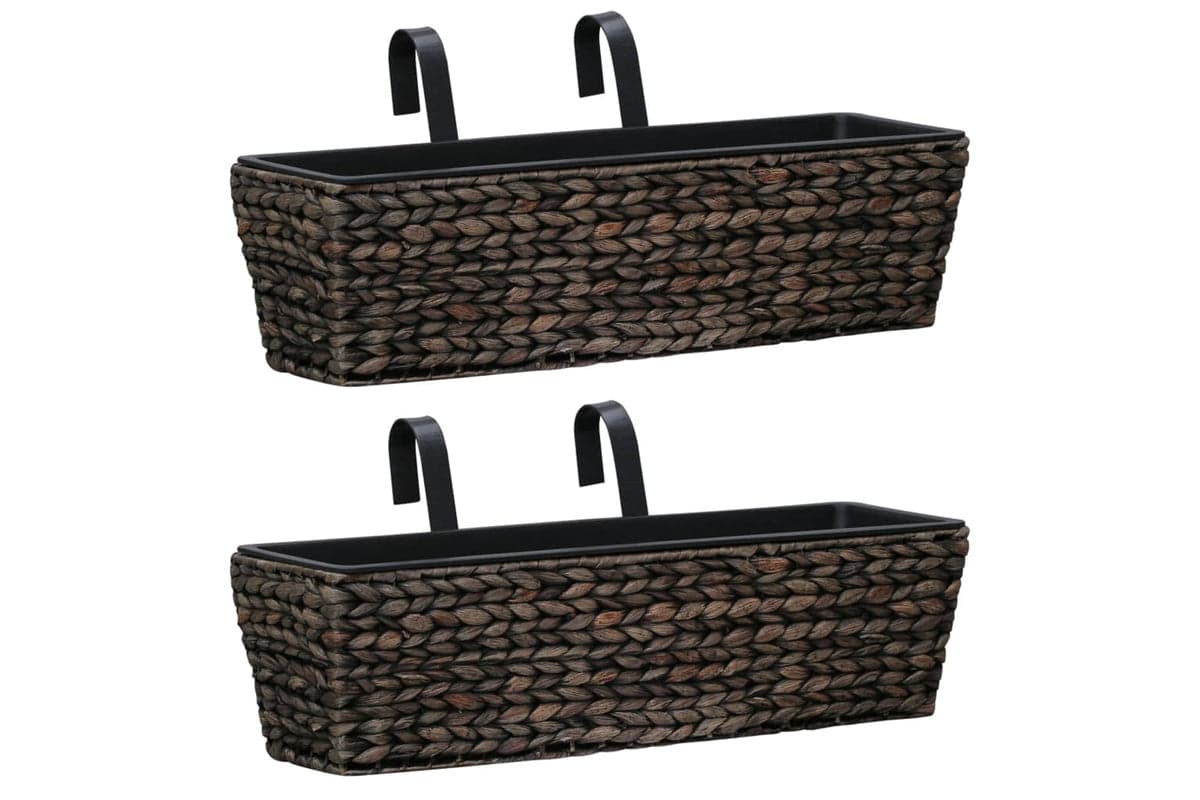 Vidaxl Planters 2 Pcs Water Hyacinth Brown