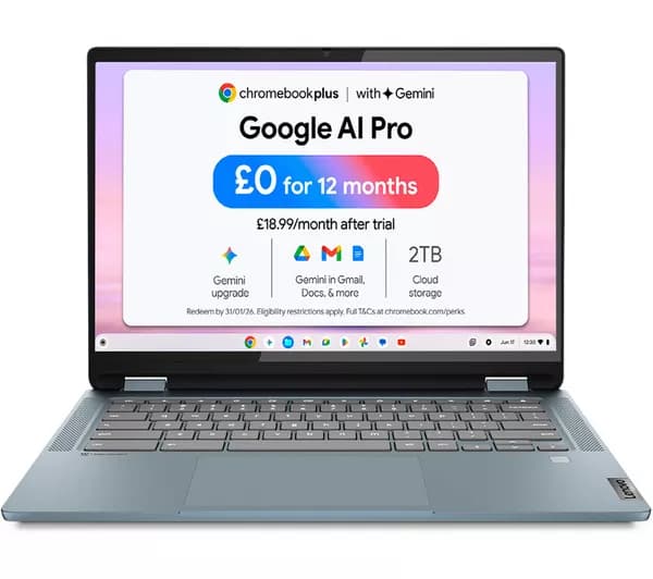 LENOVO IdeaPad Flex 5 14" 2 in 1 Chromebook Plus - Intel® Core™ i3, 256 GB SSD, Blue