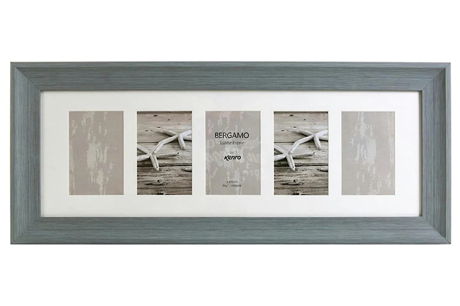 Kenro Bergamo Rustic Wood 6x4" Photo Frame | 5 Photos