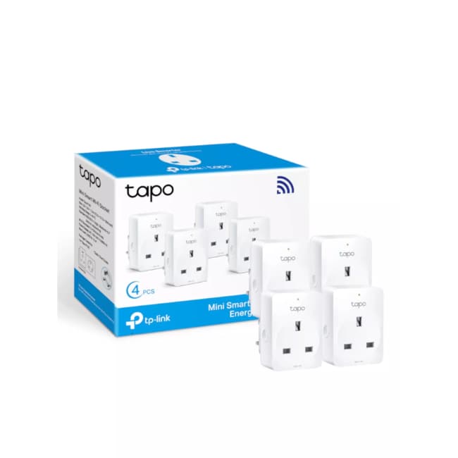 TP-Link Mini Smart Wi-Fi Energy Monitoring Socket - 4 Pack | Tapo P1104PK