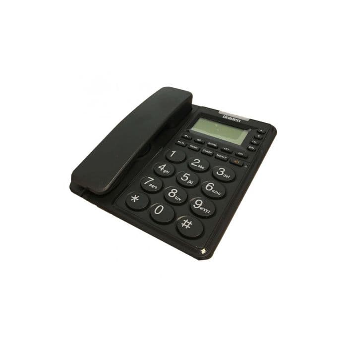 Uniden TW6409, Big Button Corded Phone W/ Caller ID, Black