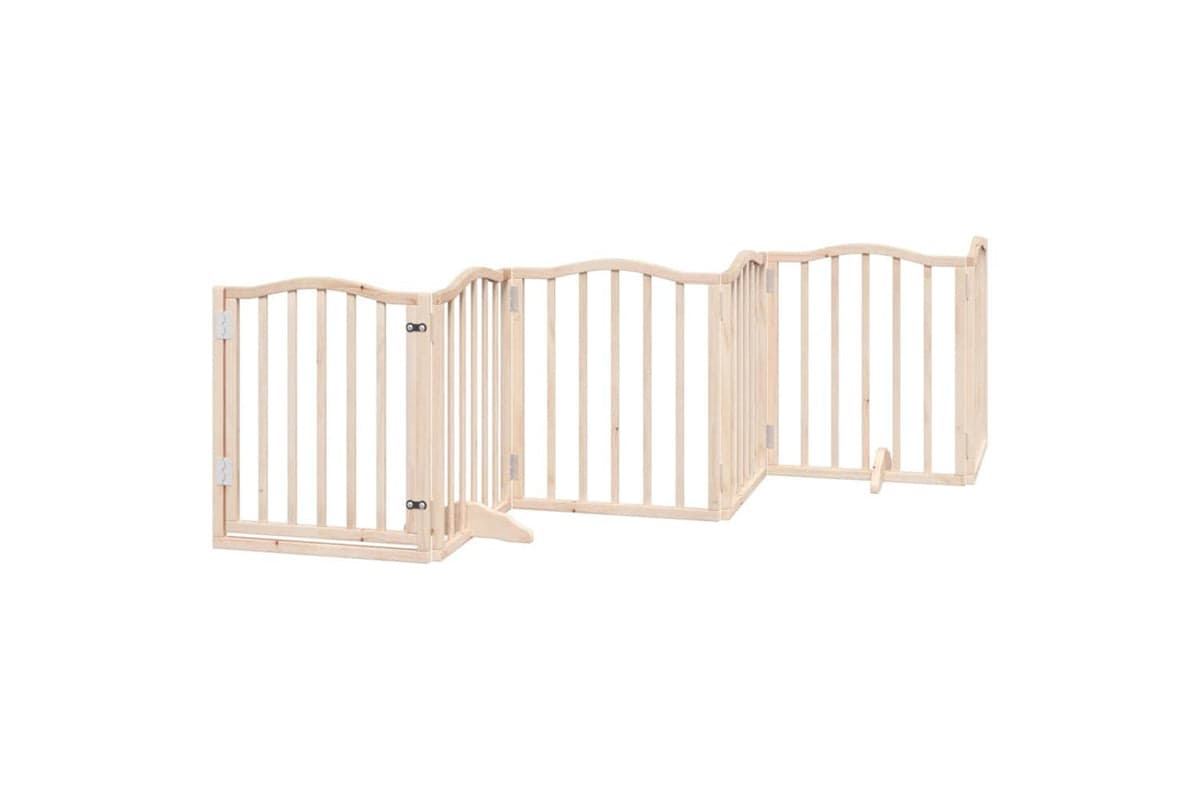 Vidaxl Dog Gate With Door Foldable 6 Panels 300 Cmpoplar Wood