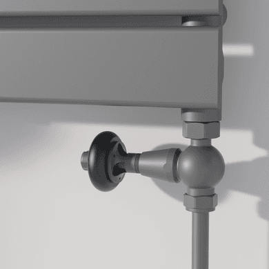 Maesta Anthracite Gray Traditional TRV Straight Thermostatic Radiator Valves With Lockshield