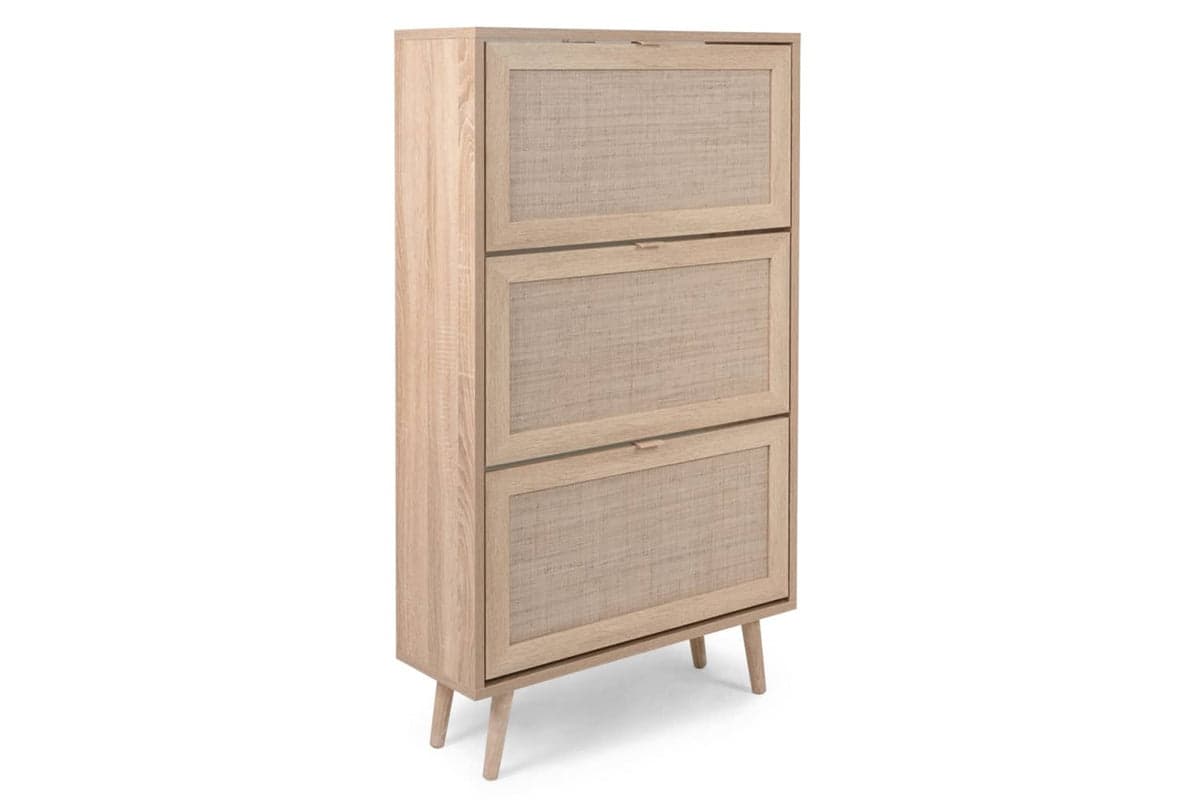 Finori Shoe Cabinet Bali 49a Sonoma Oak And Cane Print